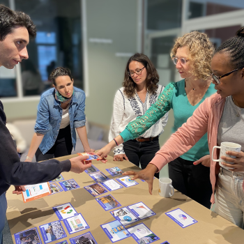 Les participants discutent et placent les cartes